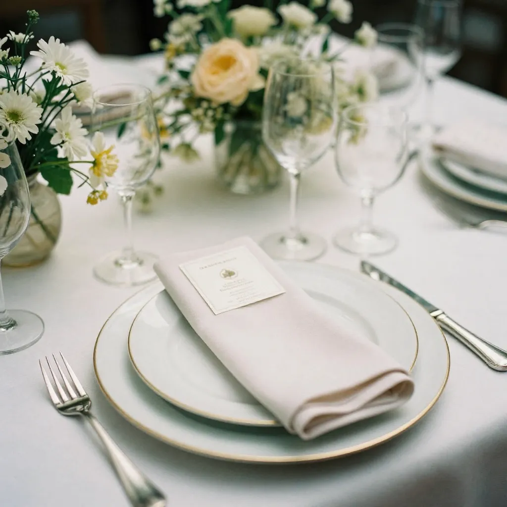 Formell bryllup borddekning